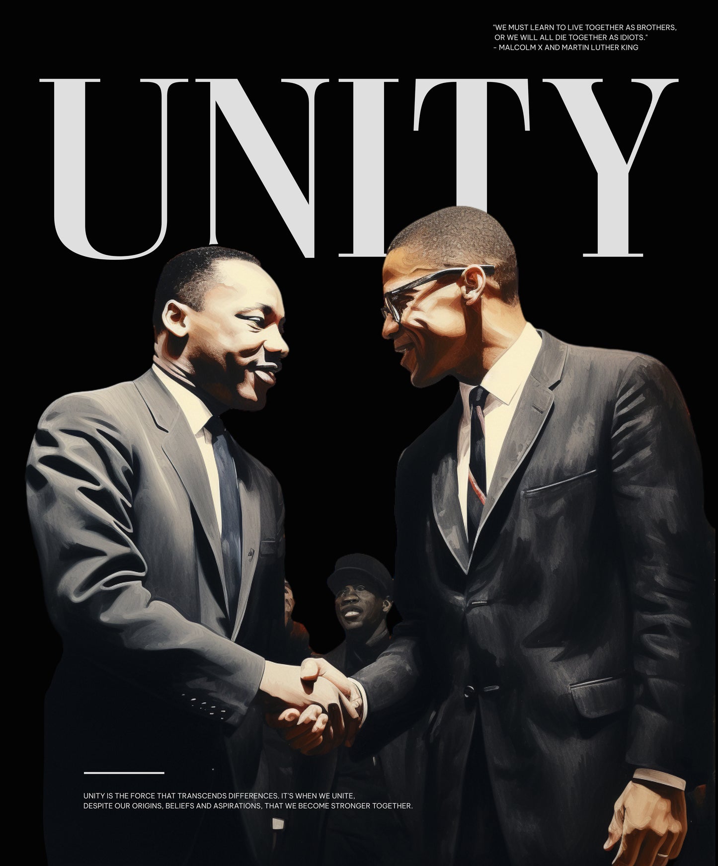 UNITY Malcolm X & Martin Luther King Art Heavy Tee Premium Unisex